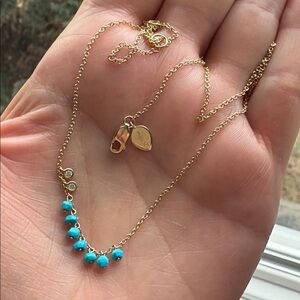 Meira T turquoise and diamond necklace